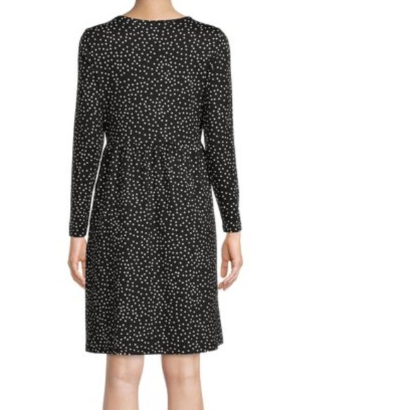 Nine.Eight Women's Button-Down Skater Mini Spring Summer Dress black with dots - Picture 3 of 15